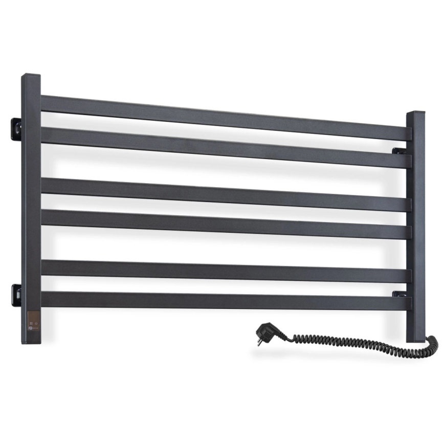 Elektrischer Handtuchheizkörper mit Thermostat AVANGARD 181W 50x90 cm  schwarz rechts