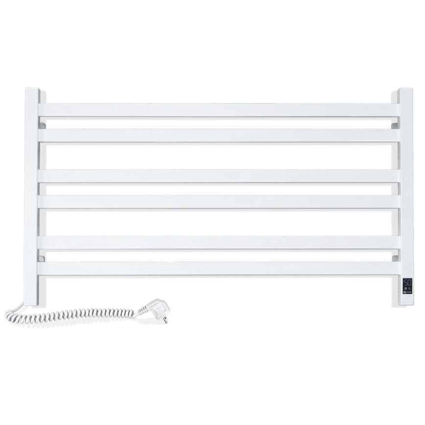 Elektrischer Handtuchheizkörper mit Thermostat AVANGARD 181W 50x90 cm weiß, links