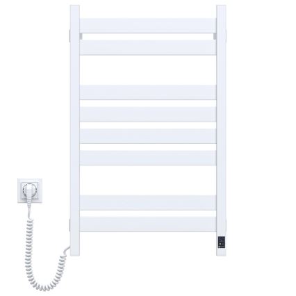 Elektrischer Handtuchheizkörper mit Thermostat LARGO 168W 80x50 cm weiß links