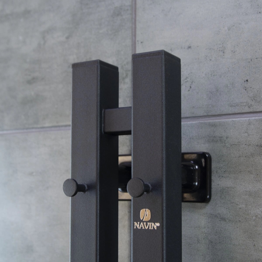 Elektrischer Handtuchheizkörper mit Thermostat SILOUETTE 70 W, 120 x 9 cm, schwarz, rechts