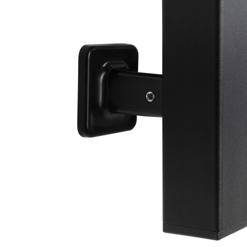 Elektrischer Handtuchheizkörper mit Thermostat SILOUETTE 70 W, 120 x 9 cm, schwarz, rechts