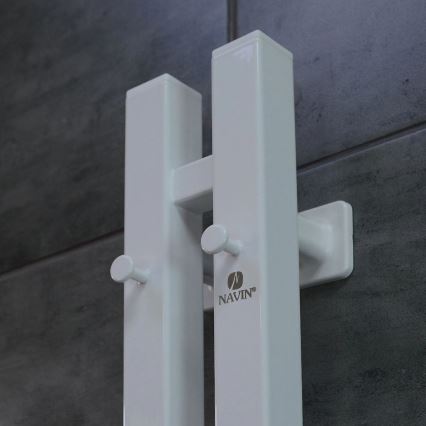 Elektrischer Handtuchheizkörper mit Thermostat SILOUETTE 70W 120x9 cm weiß, rechtsseitig