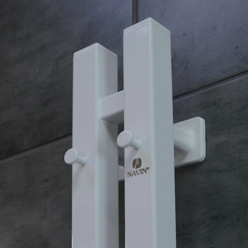 Elektrischer Handtuchheizkörper mit Thermostat SILOUETTE 70W 120x9 cm weiß, rechtsseitig