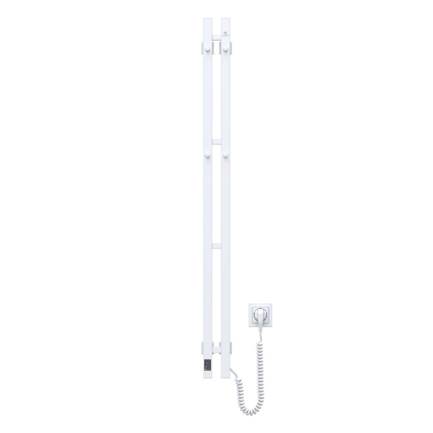 Elektrischer Handtuchheizkörper mit Thermostat SILOUETTE 70W 120x9 cm weiß, rechtsseitig