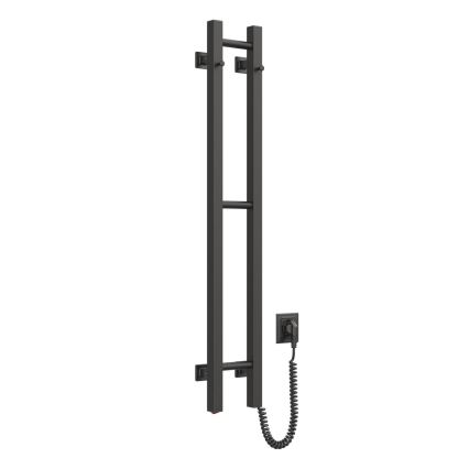 Elektrischer Handtuchheizkörper SILOUETTE 46W 100x16 cm  schwarz rechts