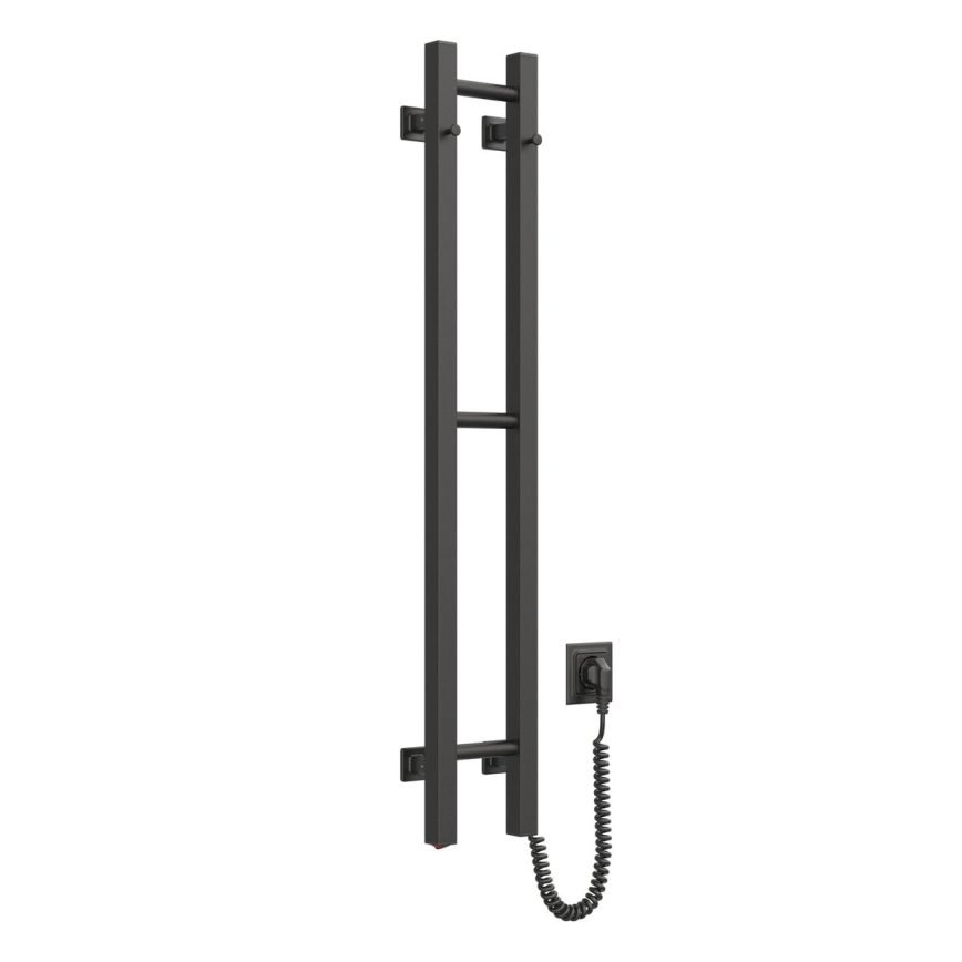 Elektrischer Handtuchheizkörper SILOUETTE 46W 100x16 cm  schwarz rechts