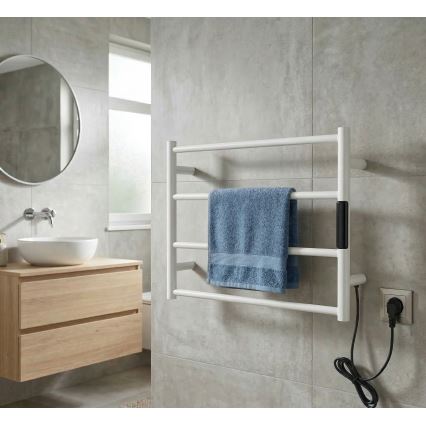 Elektrischer Handtuchwärmer 56x37 63W Edelstahl/weiß