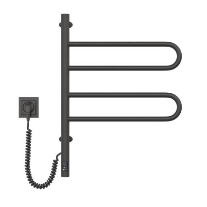 Elektrischer Handtuchwärmer mit Thermostat FOUETTE 128W/230V 64,6 cm IP44 schwarz