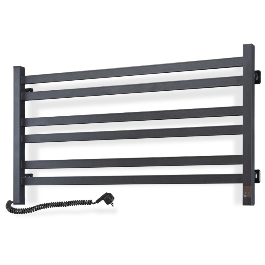 Elektrischer Handtuchwärmer mit Thermostat AVANGARD 181W 50x90 cm schwarz links