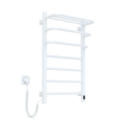 Elektrischer Handtuchwärmer mit Thermostat FORTIS 155W 80x48 cm weiß links