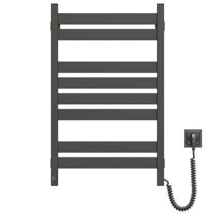 Elektrischer Handtuchwärmer mit Thermostat LARGO 168W 80x50 cm  schwarz rechts