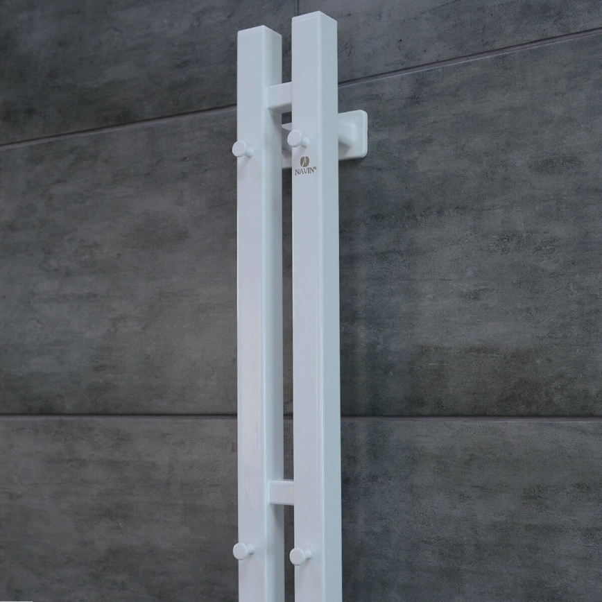 Elektrischer Handtuchwärmer mit Thermostat SILOUETTE 70W 120x9 cm weiß rechts