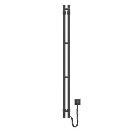 Elektrischer Handtuchwärmer SILOUETTE mit Thermostat, 106 W, 150 x 9 cm, schwarz, rechts