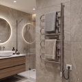 Elektrischer schwenkbarer Handtuchheizkörper TRISTAR 105W/230V 102,5x44,5cm IP44 Edelstahl/glänzender Chrom