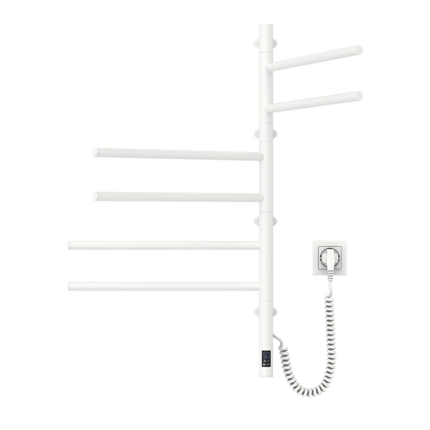 Elektrischer schwenkbarer Handtuchwärmer mit Thermostat ARABESQUE 105W 80x49 cm weiß