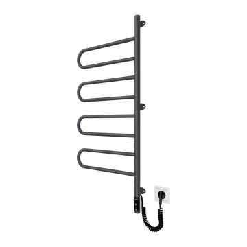 Elektrischer schwenkbarer Handtuchwärmer TRISTAR 105 W/230 V 100 x 44,5 cm IP44 Edelstahl/schwarz