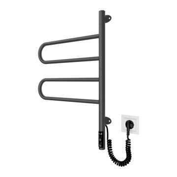 Elektrischer schwenkbarer Handtuchwärmer TRISTAR 75W/230V 60x44,5 cm IP44 Edelstahl/Schwarz