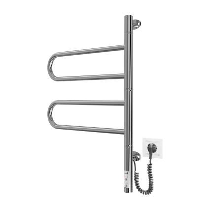 Elektrischer schwenkbarer Handtuchwärmer TRISTAR 75W/230V 62,5x44,5 cm IP44 Edelstahl/glänzender Chrom