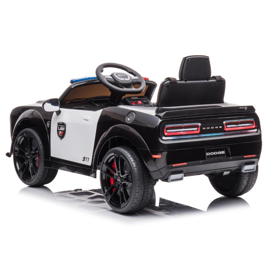 Elektrisches Kinderauto Dodge Challenger Polizei 50W/4500 mAh schwarz/weiß