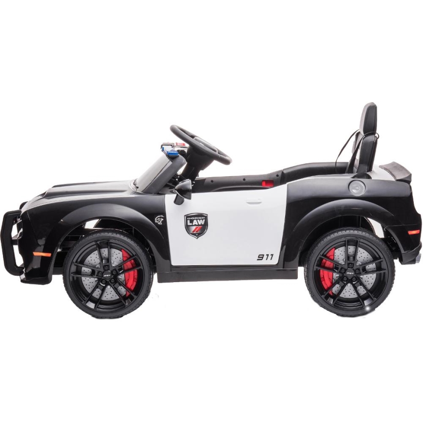 Elektrisches Kinderauto Dodge Challenger Polizei 50W/4500 mAh schwarz/weiß