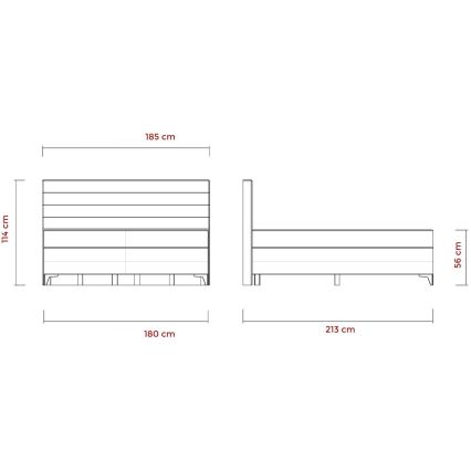Elektrisches verstellbares Polsterbett mit Matratzen MILA 180x200 cm grau