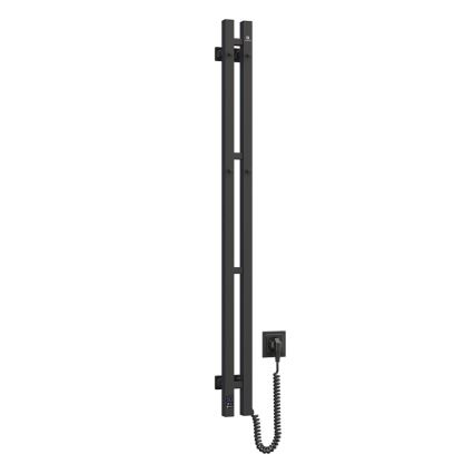 Elektro-Handtuchhalter mit Thermostat SILOUETTE 187W/230V 120,6 cm IP44 schwarz rechts eckig