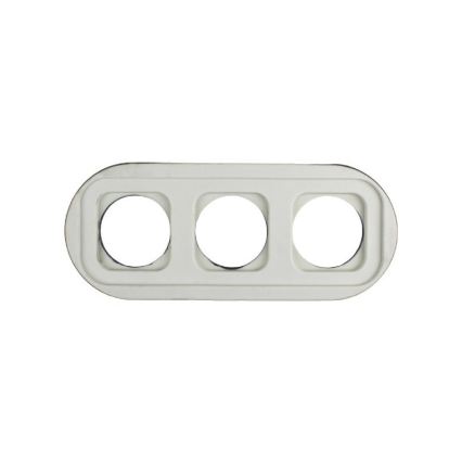 Elhard - Dreifach-Keramik-Steckdose im Retro-Design für die Hausinstallation, mit Rahmen, SCHUKO, 230 V, weiß