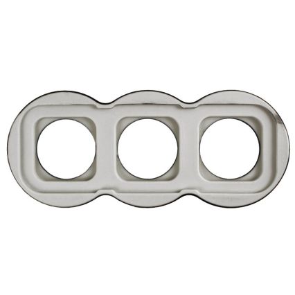 Elhard - Dreifache keramische Retro-Haushaltssteckdose mit Rahmen, 230 V, schwarz