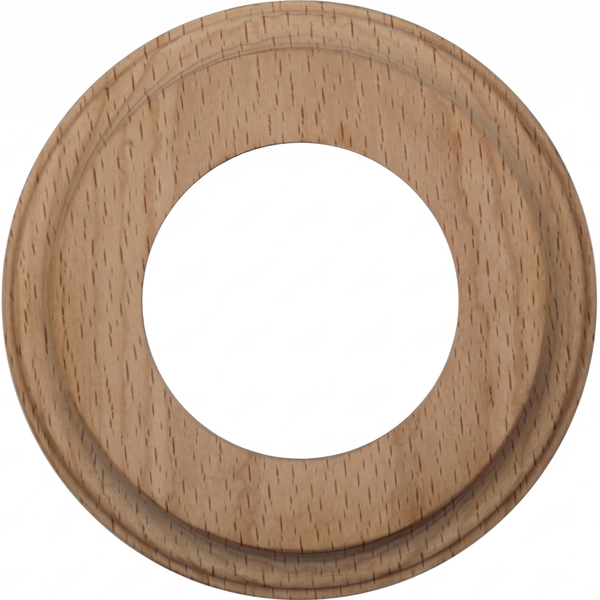 Elhard - Keramische Retro-Wandsteckdose mit Rahmen, 230 V, weiß/helles Holz