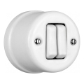 Elhard - Keramischer Retro-Jalousienschalter zur Wandmontage, weiß