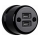 Elhard - Wandsteckdose aus Keramik im Retro-Look, 2× USB-A, schwarz