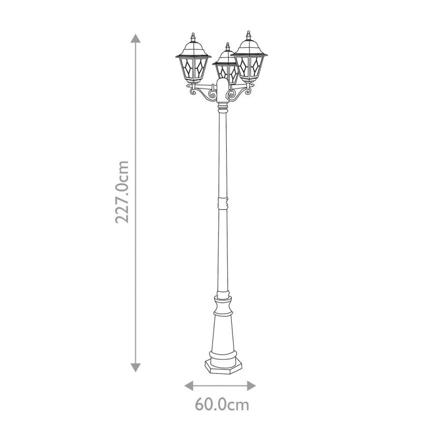 Elstead - Außenlampe NORFOLK 3xE27/100W/230V IP43 schwarz