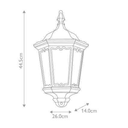 Elstead - Außenwandleuchte mit Sensor MEDSTEAD 1xE27/100W/230V IP43