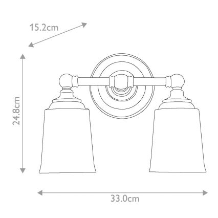 Elstead FE-HUGOLAKE2BATH - LED Badezimmerwandleuchte HUGOLAKE 2xG9/3W/230V IP44