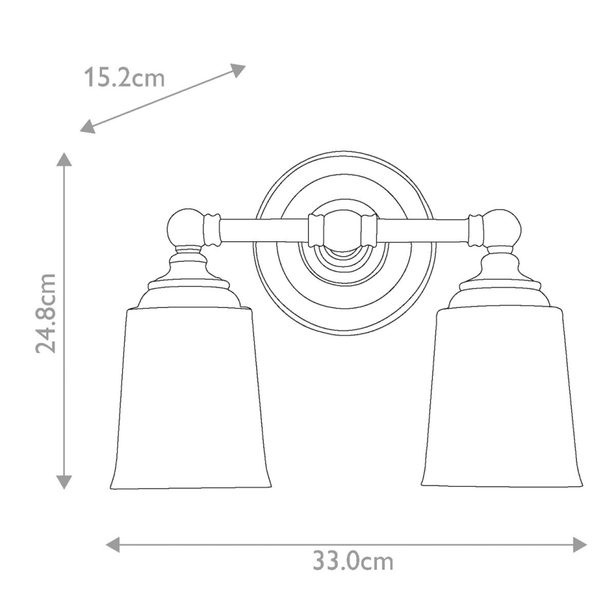 Elstead FE-HUGOLAKE2BATH - LED Badezimmerwandleuchte HUGOLAKE 2xG9/3W/230V IP44