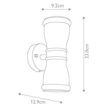 Elstead GZH-MALV - LED Auβen-Wandleuchte MALVERN 2xGU10/7W/230V IP44