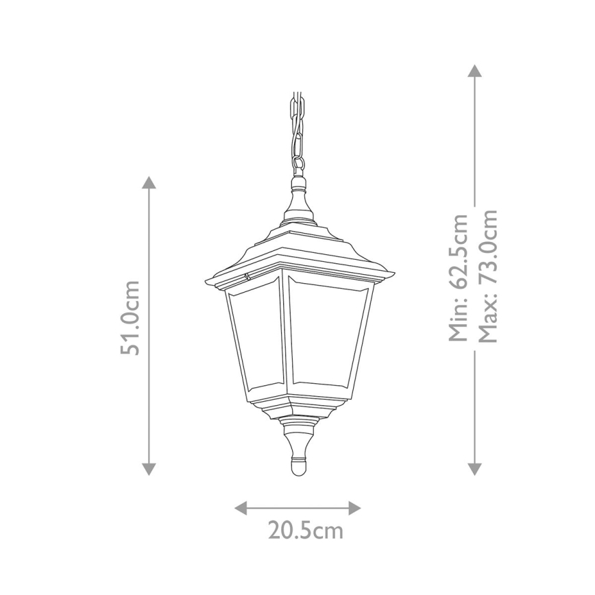 Elstead KERRY-CHAIN - Auβen-Kronleuchter KERRY 1xE27/100W/230V IP44