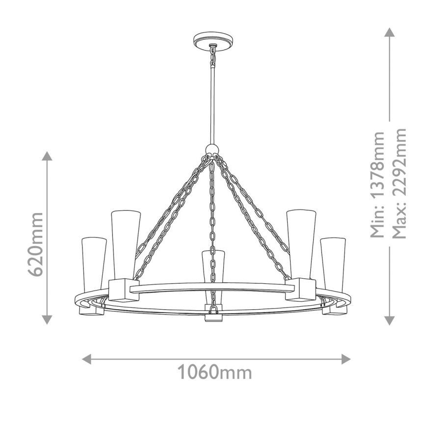 Elstead - Pendelleuchte KRISTY an Stange, 5×E27/40W/230V, kupferfarben