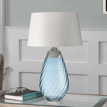 Elstead - LED Tischlampe LENA 1xE27/40W/230V + 1xGU10/7W 74 cm blau/weiß