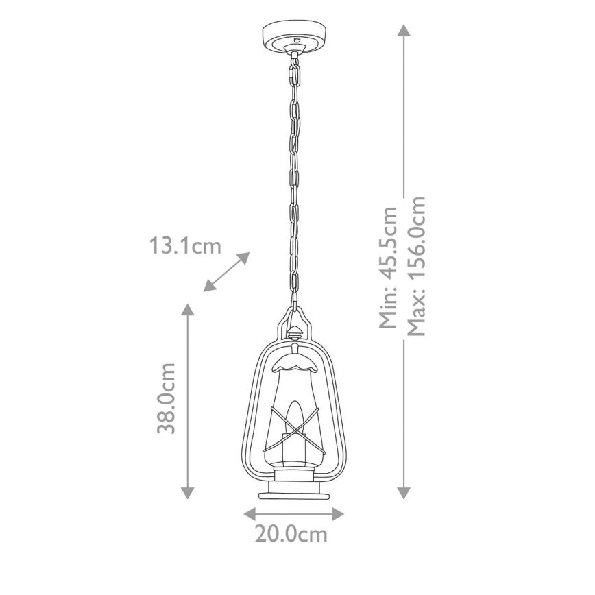 Elstead - MINERS Außen-Pendelleuchte mit Kette, 1x E27/60W/230V, IP44, Bronze