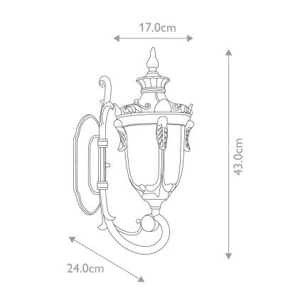 Elstead - Outdoor-Wandleuchte PHILADELPHIA 1xE27/60W/230V IP44