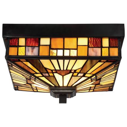 Elstead - Außen-Deckenleuchte Tiffany INGLENOOK 2xE27/60W/230V IP44