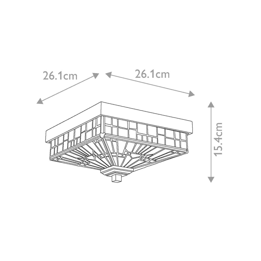 Elstead - Außen-Deckenleuchte Tiffany INGLENOOK 2xE27/60W/230V IP44