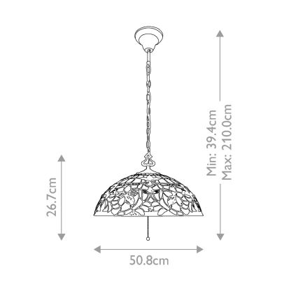 Elstead QZ-KAMI-P - Ketten-Kronleuchter KAMI 3xE27/60W/230V