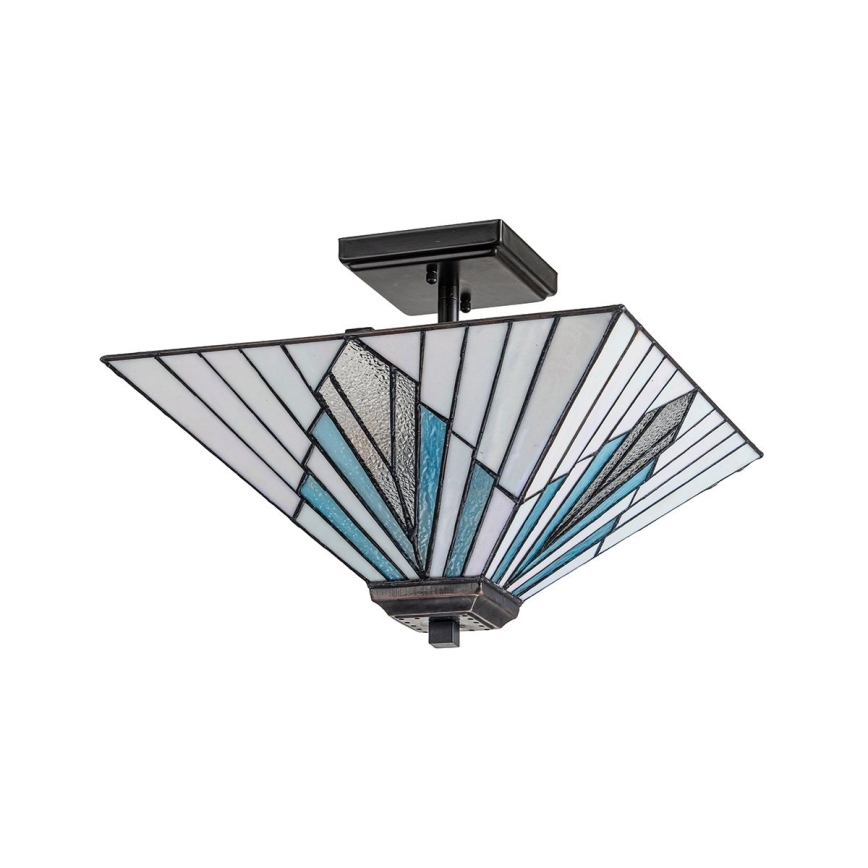 Elstead - Tiffany-Deckenleuchte ALDERLEY mit Stange 2xE27/60W/230V