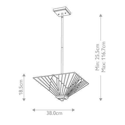 Elstead - Tiffany-Deckenleuchte ALDERLEY mit Stange 2xE27/60W/230V