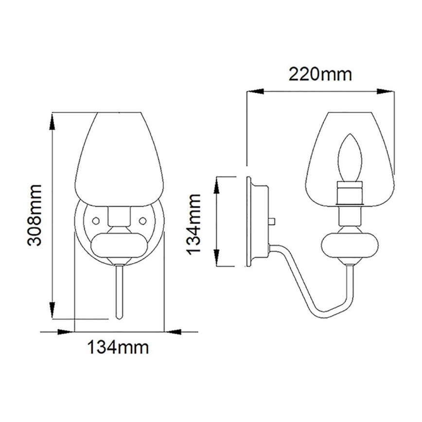 Elstead - Wandlampe ARMAND 1xE14/40W/230V schwarz/messing