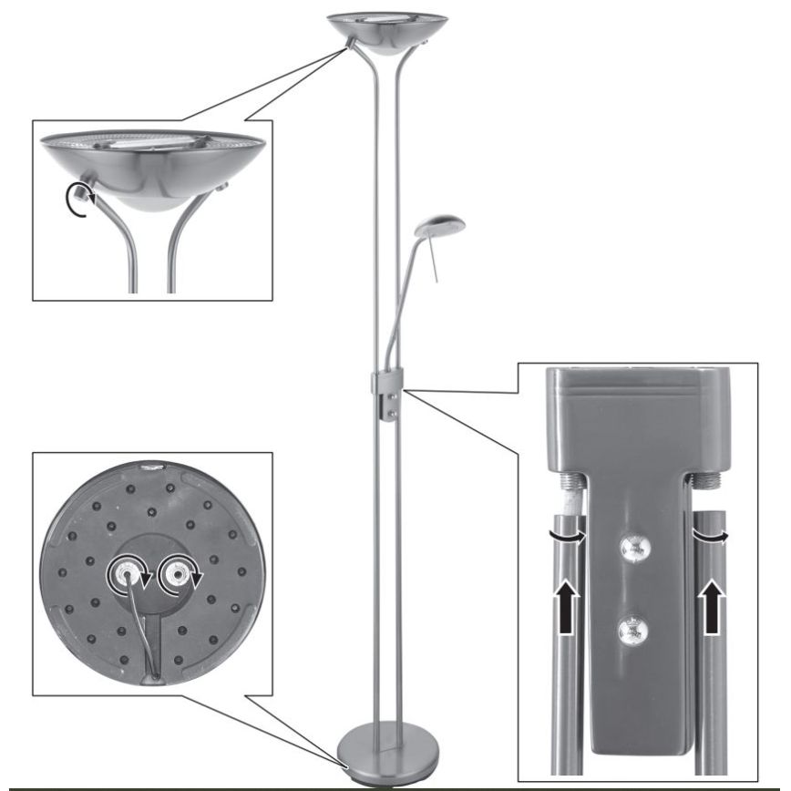 Emil Lux - Dimmbare Stehlampe 1xR7s/230W/230V + 1xG9/28W/230V