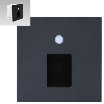 Emithor 70424 - LED Treppenleuchte mit Sensor VIX LED/1W/230V 4000K Schwarz
