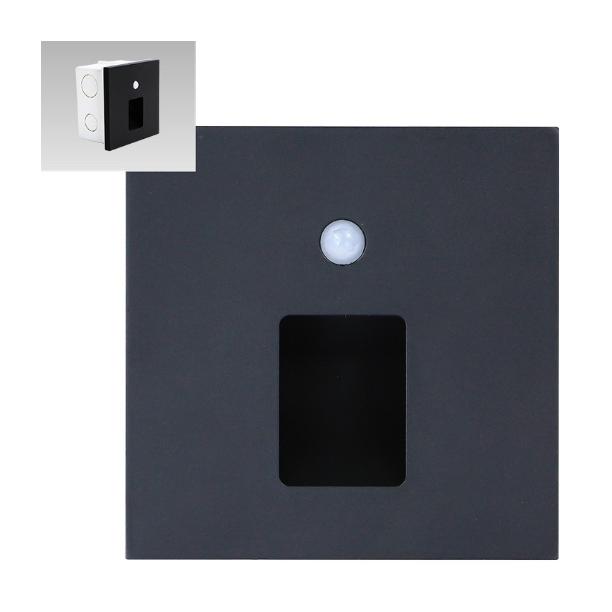 Emithor 70424 - LED Treppenleuchte mit Sensor VIX LED/1W/230V 4000K Schwarz